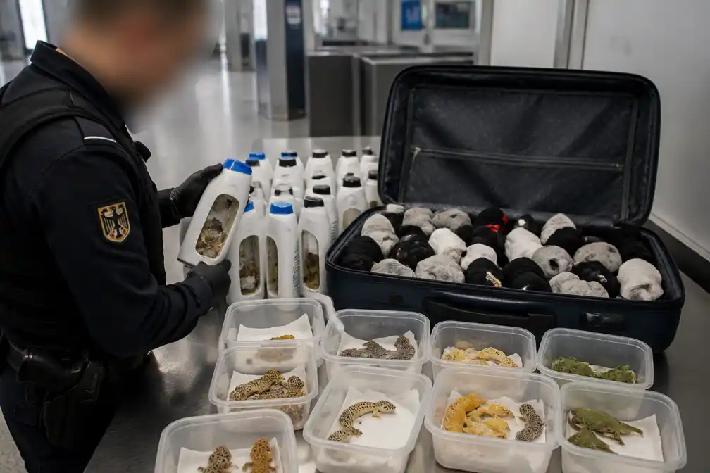 Duitse douane vindt meer dan 90 exotische reptielen in koffer op luchthaven Keulen