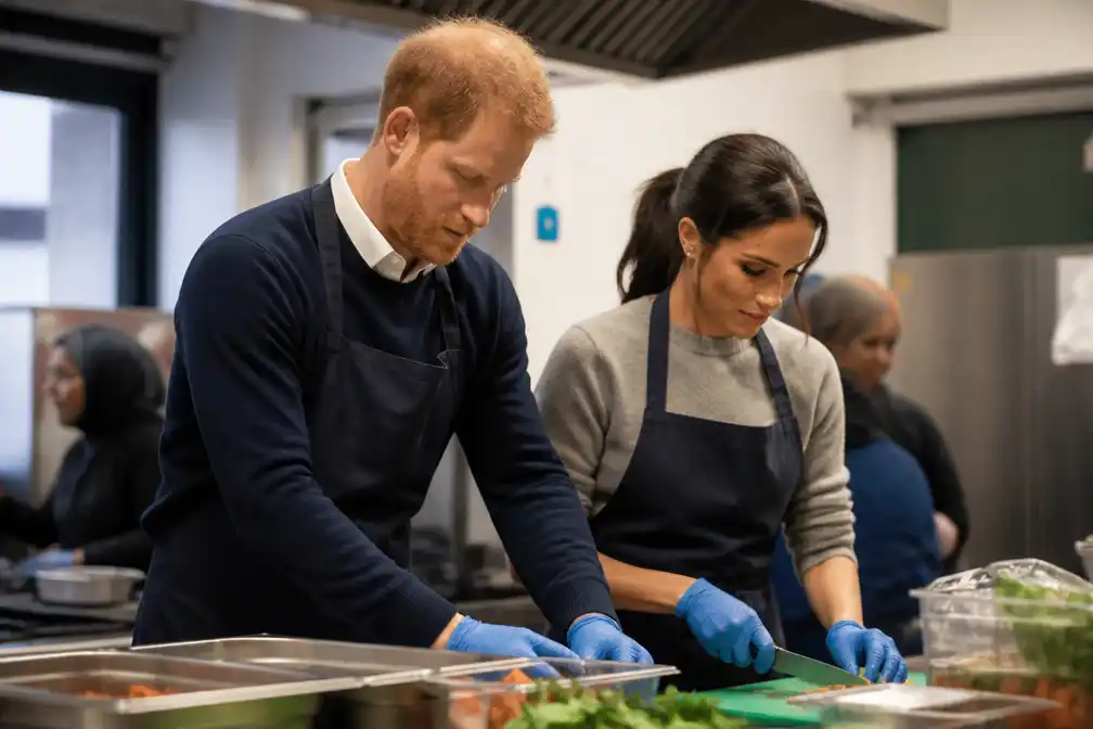 Harry en Meghan koken mee in keuken tijdens werkbezoek Nottingham