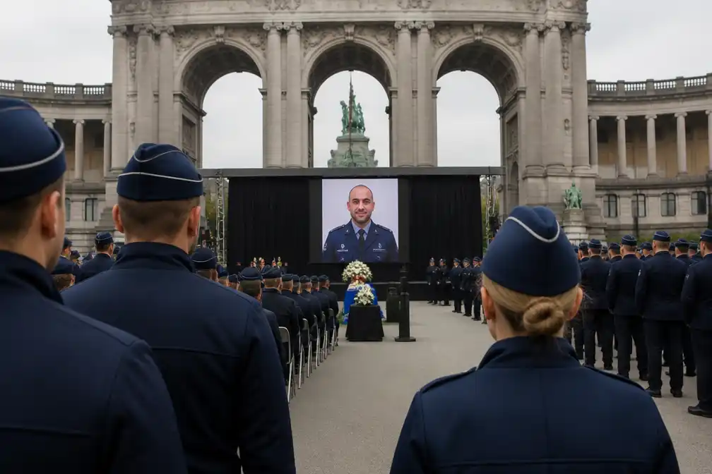 Herdenkingsplechtigheid in Brusselse Jubelpark voor agent Nordine El Talbi (41)
