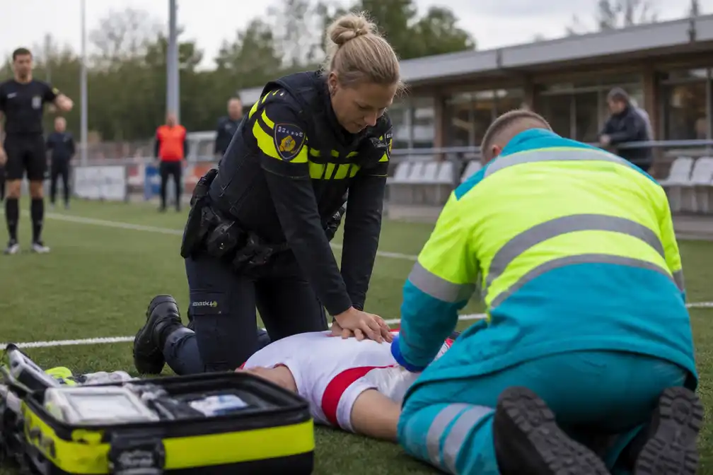 Agent gegrepen door voetballer (26) tijdens reanimatie na inzakken in Enschede