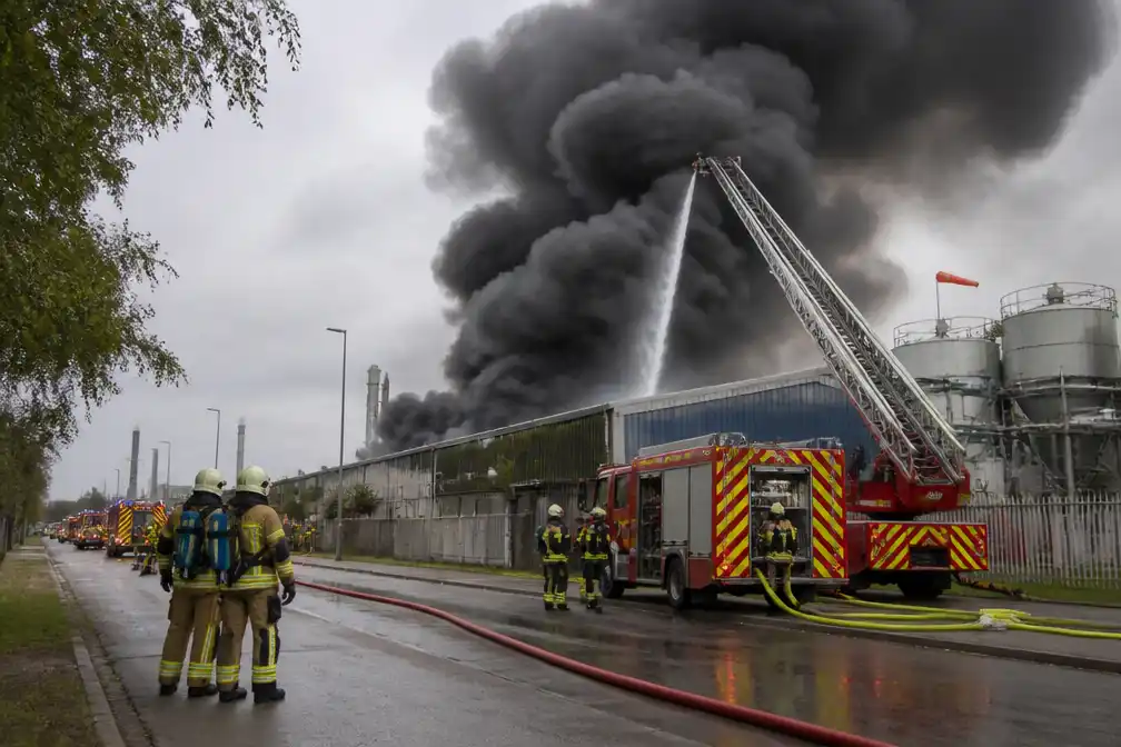 Brand bij bedrijf aan D'Herbouvillekaai in Antwerpen: BE-Alert voor omwonenden, rook trekt richting Hoboken
