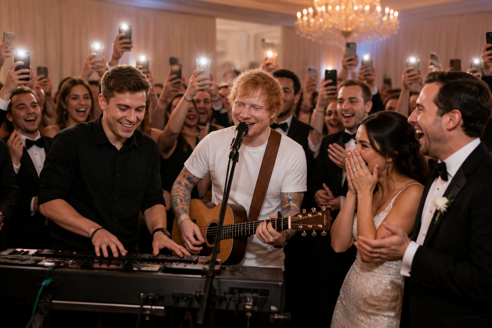Martin Garrix en Ed Sheeran verrassen bruidspaar in Chicago