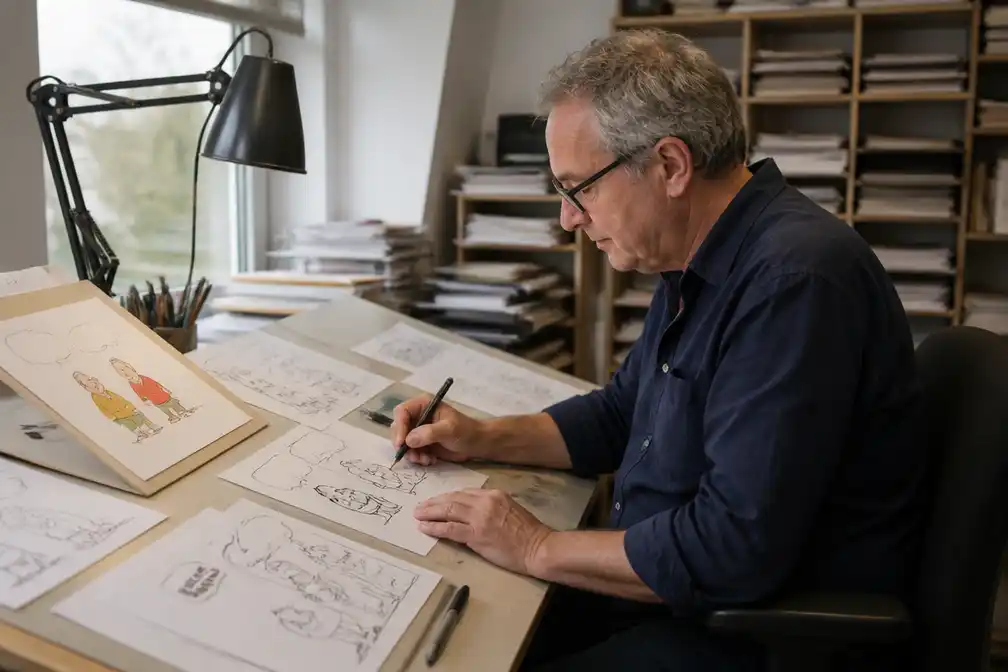 Paul Kusters publiceert op 22 oktober 2026 cartoon Toos en Henk