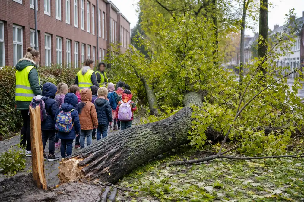 Kinderen in Lier ontsnappen aan vallende boom tijdens storm Austen