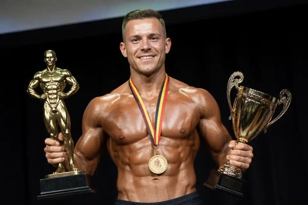Bodybuilder Jonas Jolie (30) is Belgisch kampioen Men's Physique bij beide federaties