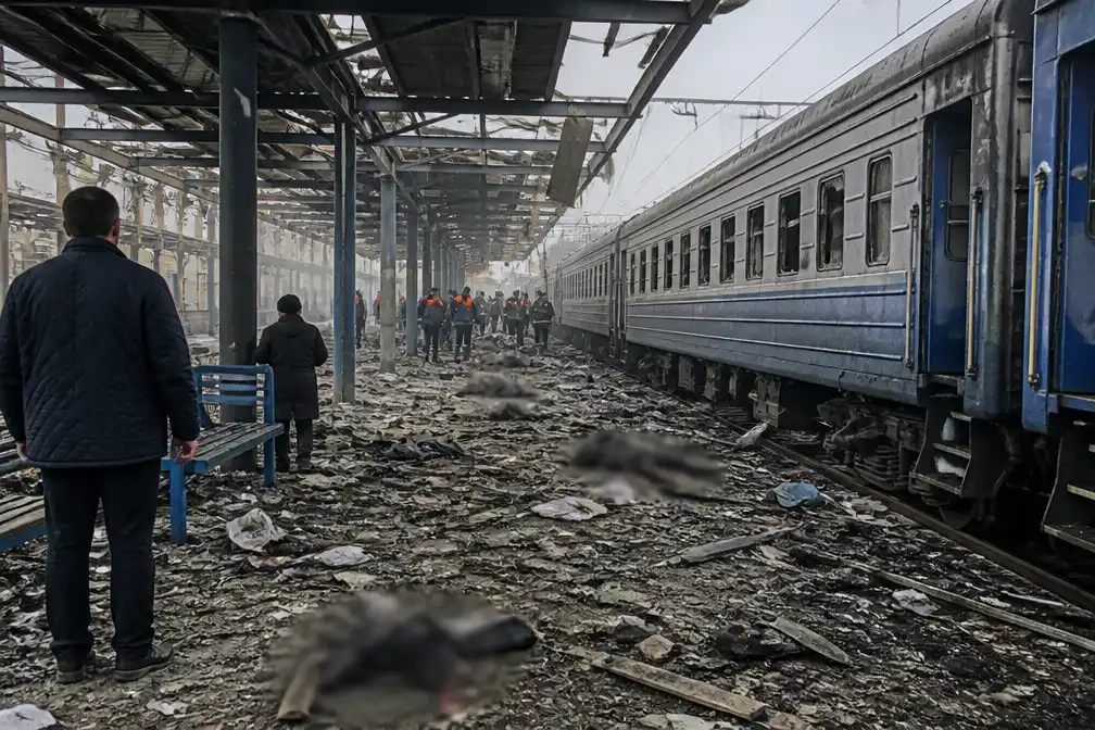 Droneaanval op perron van Oekraïens treinstation eist minstens 14 doden