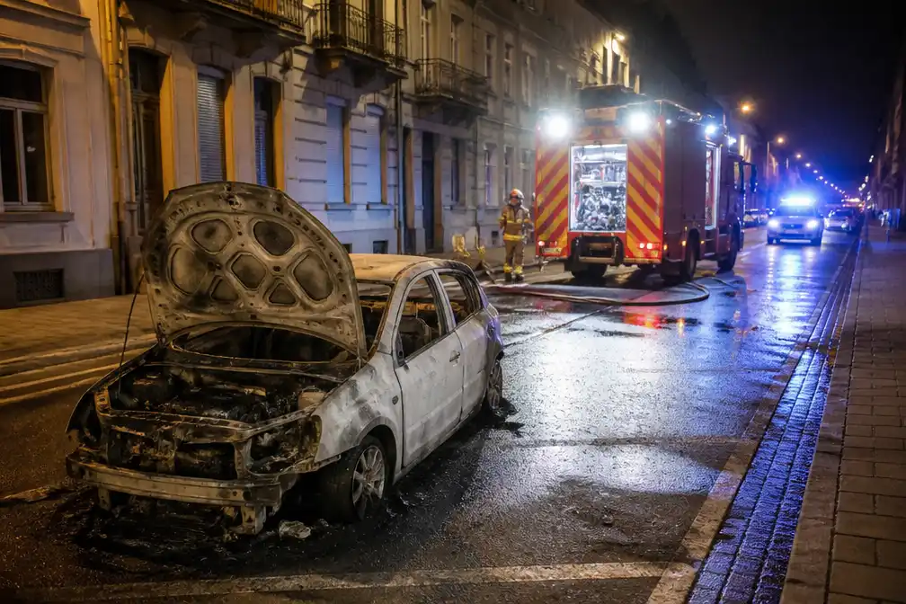 Drie auto's vatten binnen enkele minuten vuur op drie plekken in Sint-Gillis