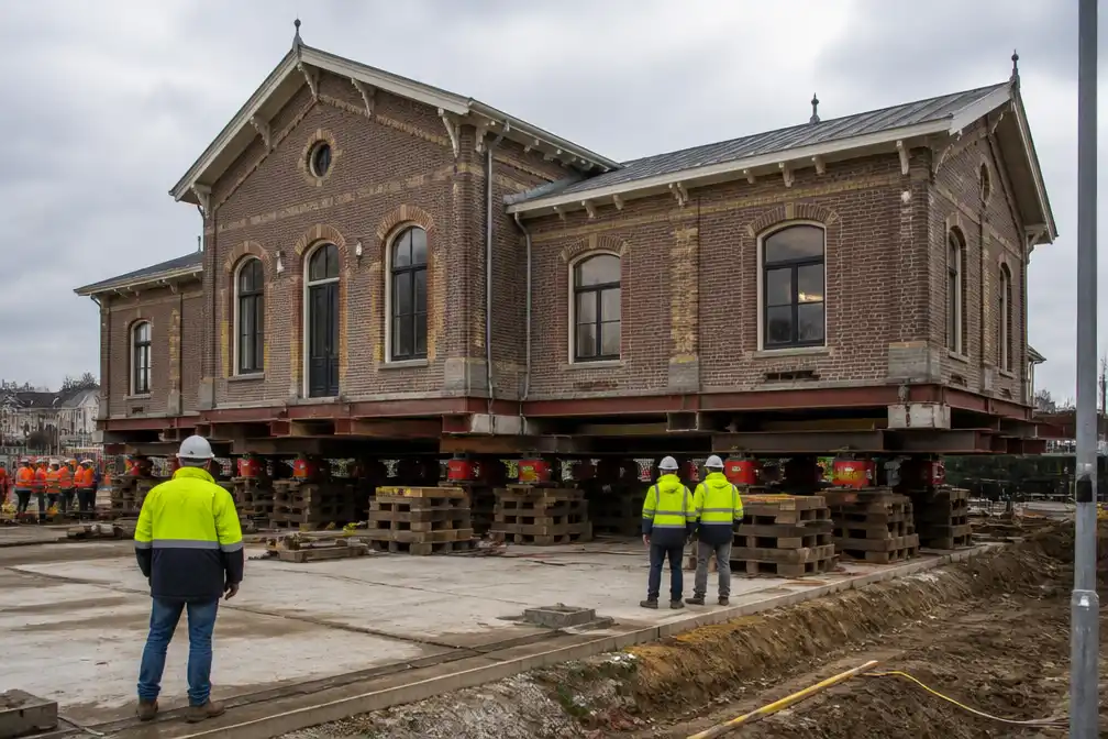 Monumentaal stationsgebouw Vught 13,6 meter verplaatst voor aanleg nieuw spoor
