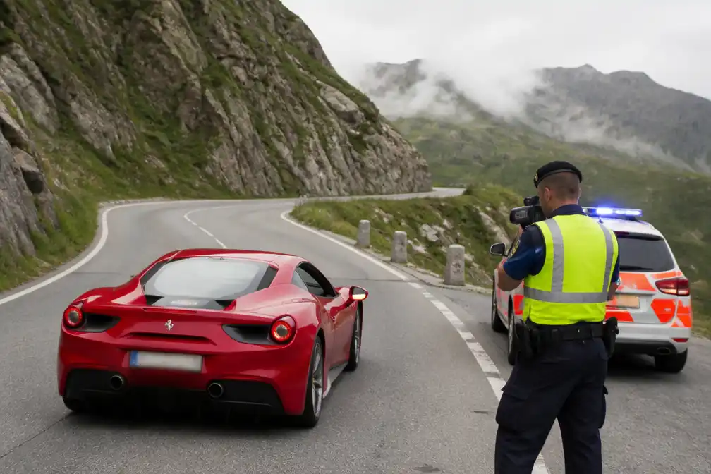 Ferrari-bestuurder filmt zichzelf aan 210 km/u op Zwitserse bergpas, politie onderzoekt