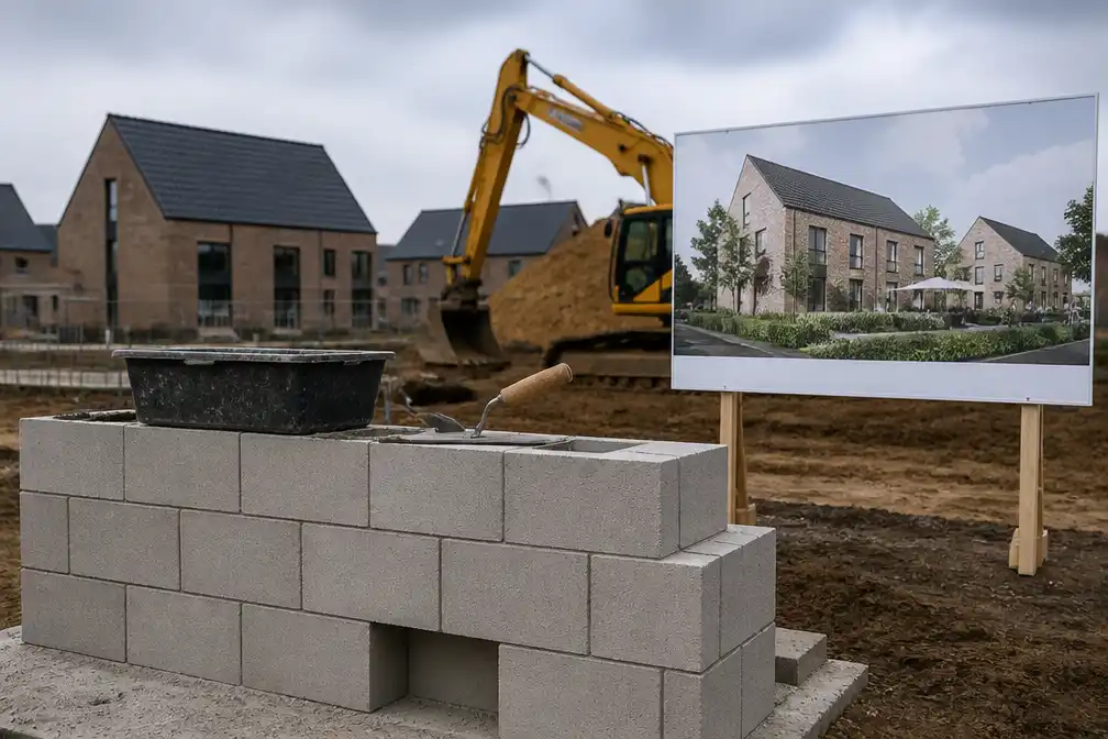 Eerste steen gelegd voor Vivapark: zestien halfopen woningen in Routehuisstraat