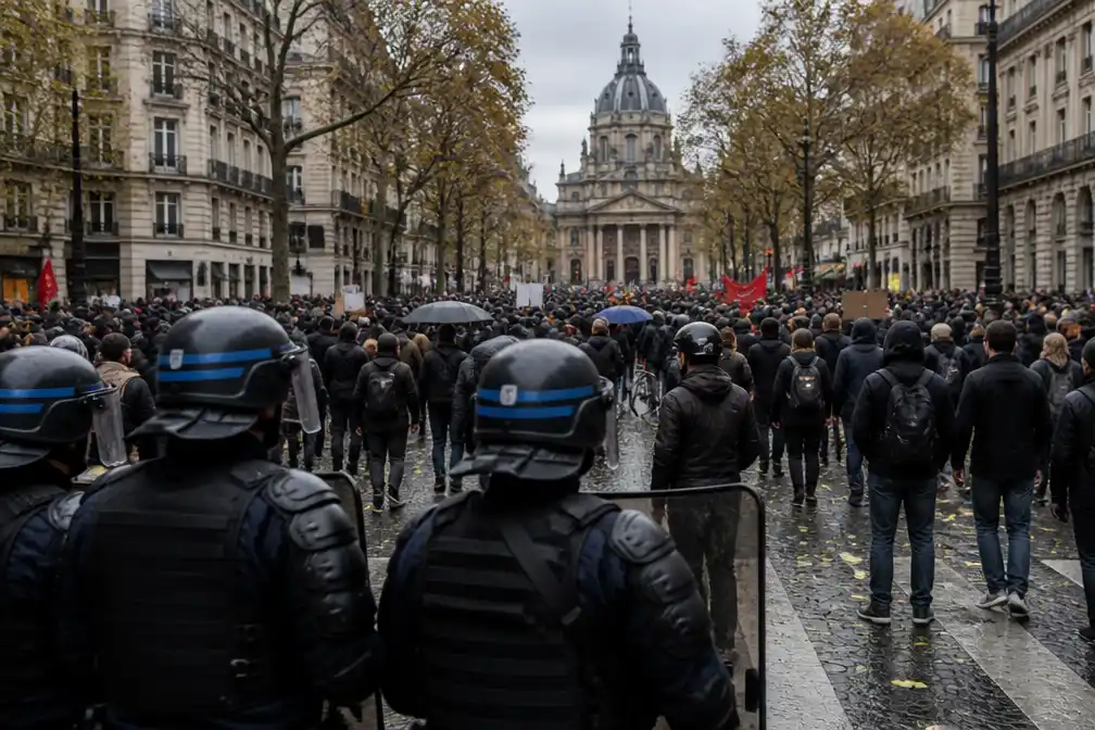 Manifestatie in Parijs van start onder zware beveiliging aan machtscentra