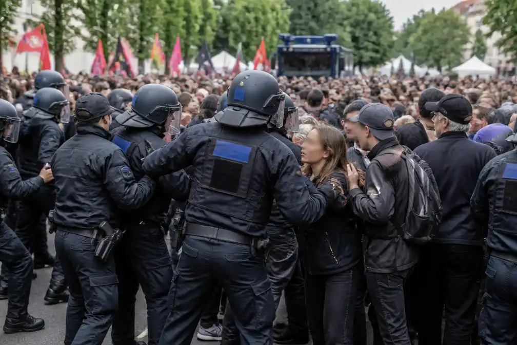 Duizenden demonstranten bij AfD-congres in Erfurt; politie grijpt in na aanval op partijkantoor