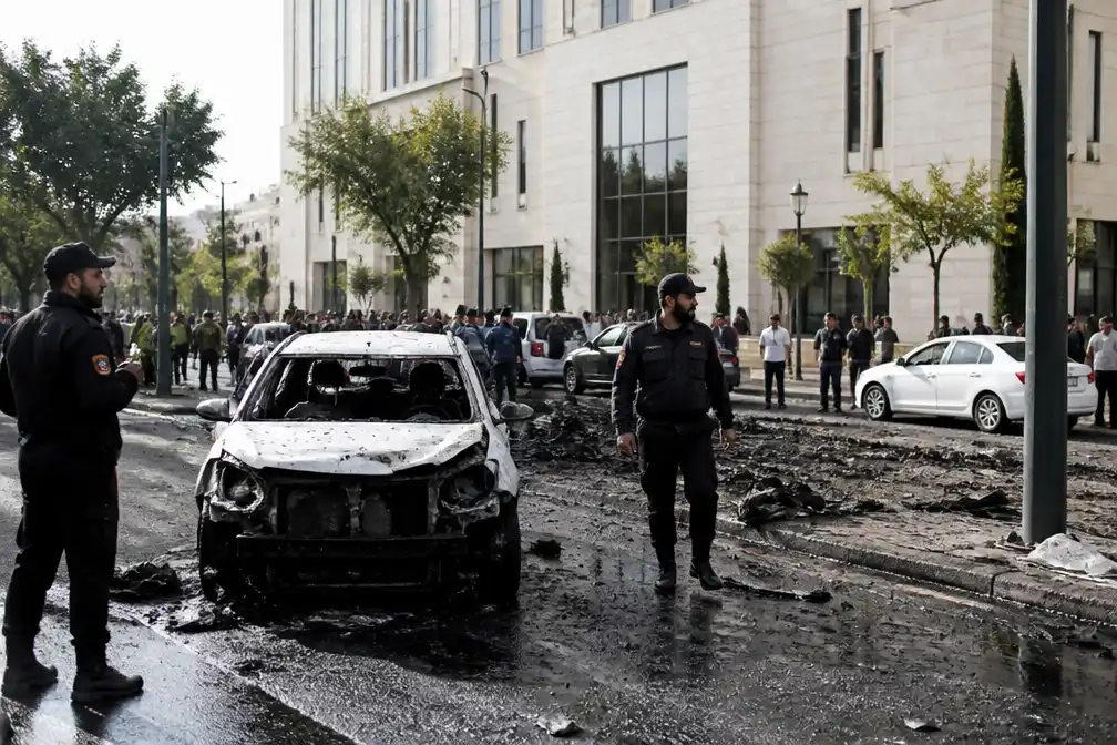 Dubbele explosie in Damascus verwondt 18 nabij hotel van Franse president Macron
