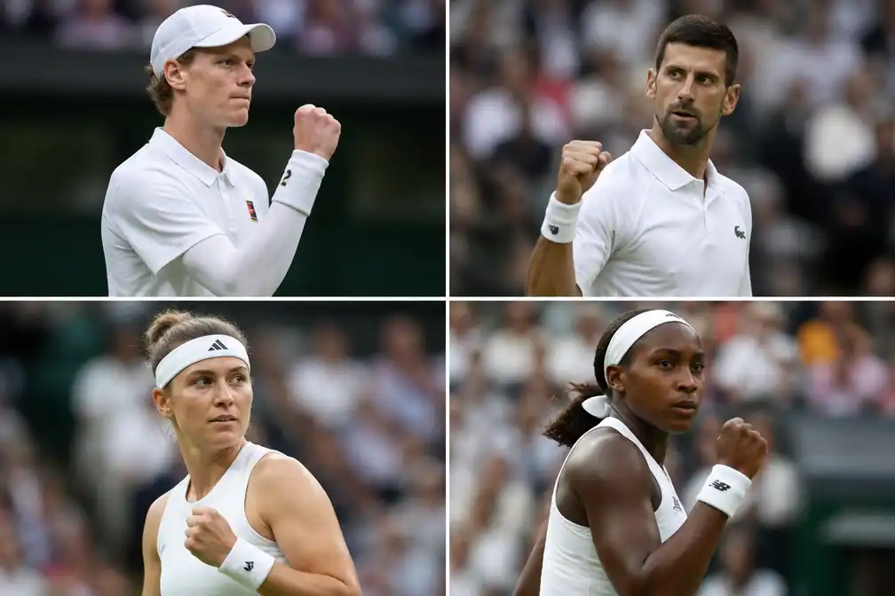 Halve finales Wimbledon bekend: Sinner tegen Djokovic, Muchova tegen Gauff