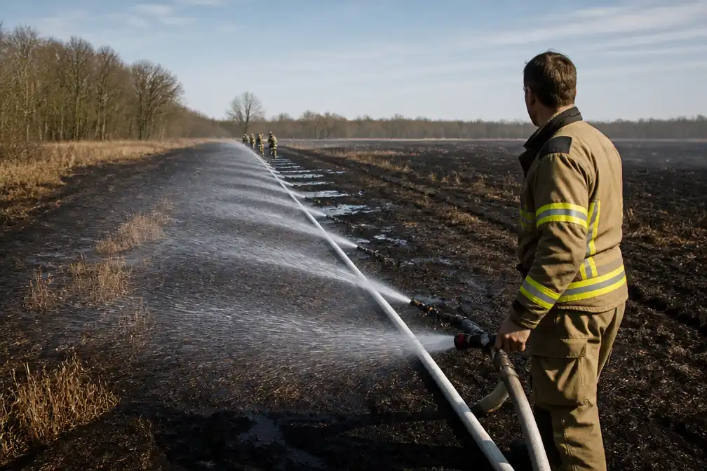 Brandweer Kuinre ontwikkelt nieuwe natte stoplijn tegen natuurbranden