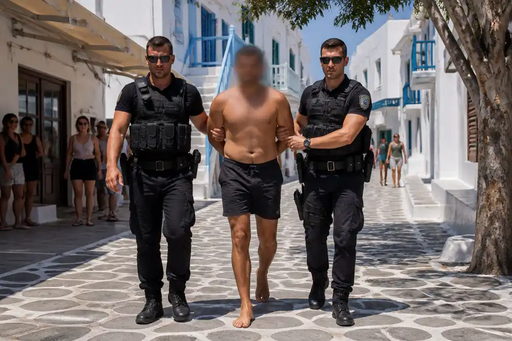 Nederlandse influencer Samuel Onuha opgepakt voor naaktlopen op Mykonos
