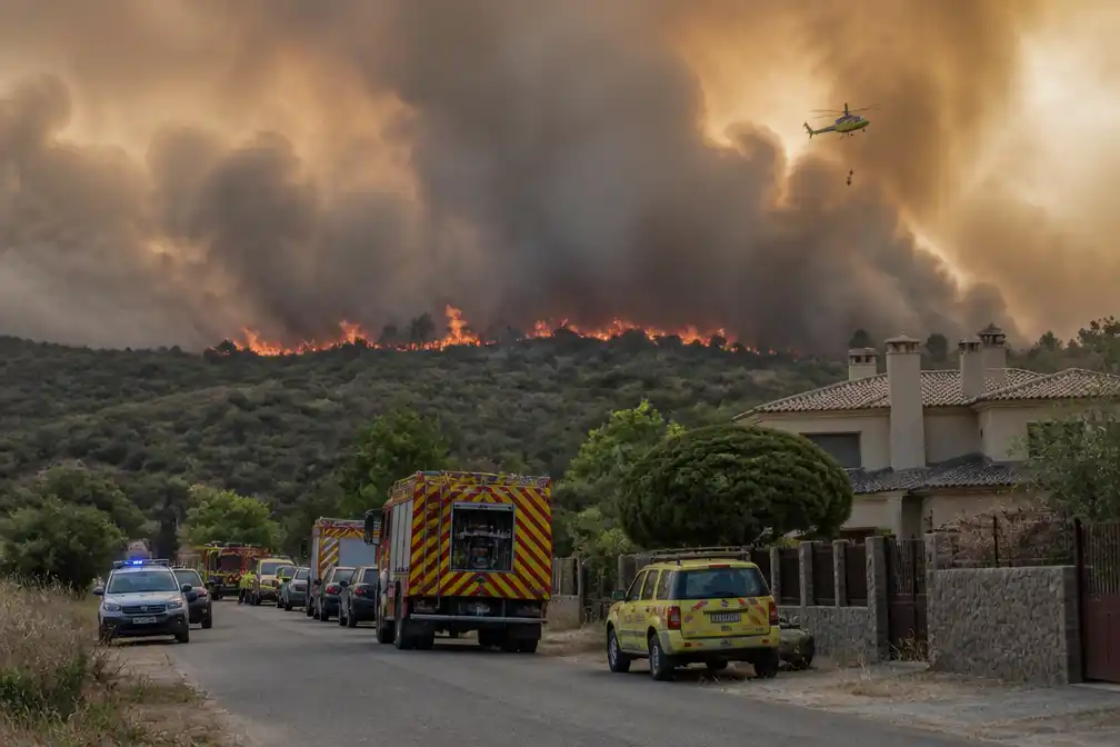 Bosbrand ten zuidwesten van Madrid bedreigt dorpen, dwingt tot evacuatie