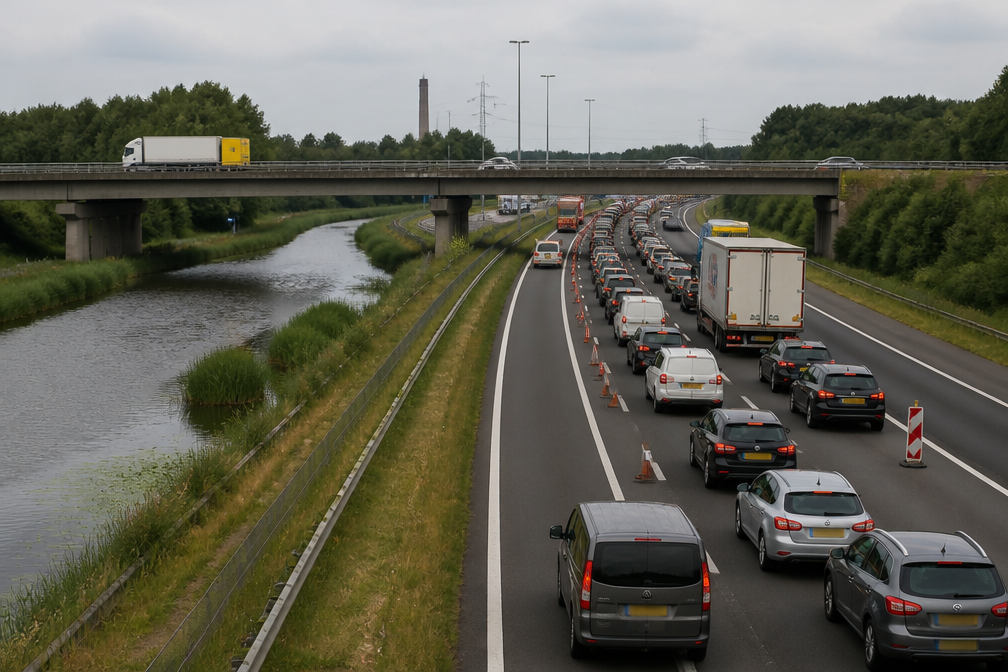 Schade aan brug E19 bij Mechelen: slechts één rijstrook richting Brussel, zware file verwacht