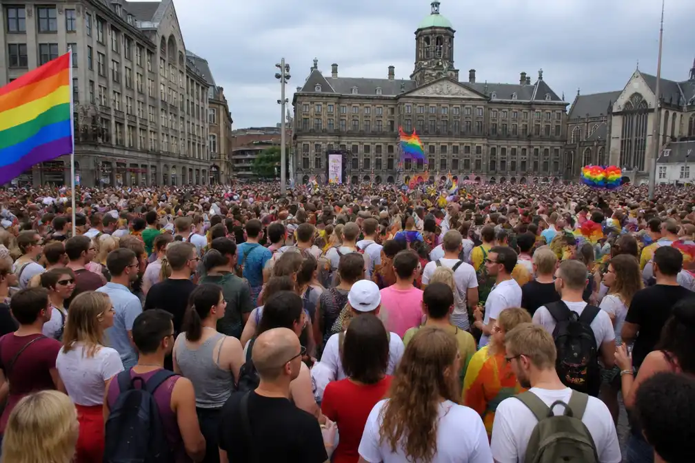 Duizenden op Dam voor Pride Walk, informatiebord vernield op Leidseplein